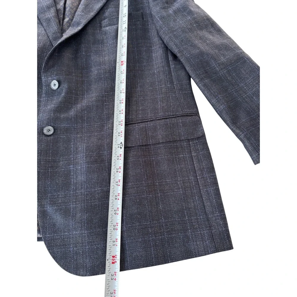 Joseph Abboud Hamilton Soft 50L Sport Coat Lanificio Di Pray Wool Navy Plaid